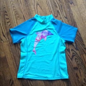 GIRLS LANDS END SWIM/SURF TOP